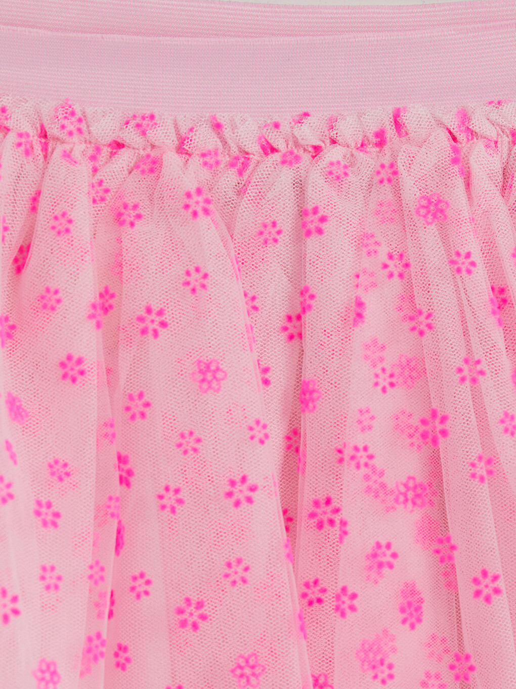 Pembe Kız Çocuk Çiçek Desenli Tütü Etek-2