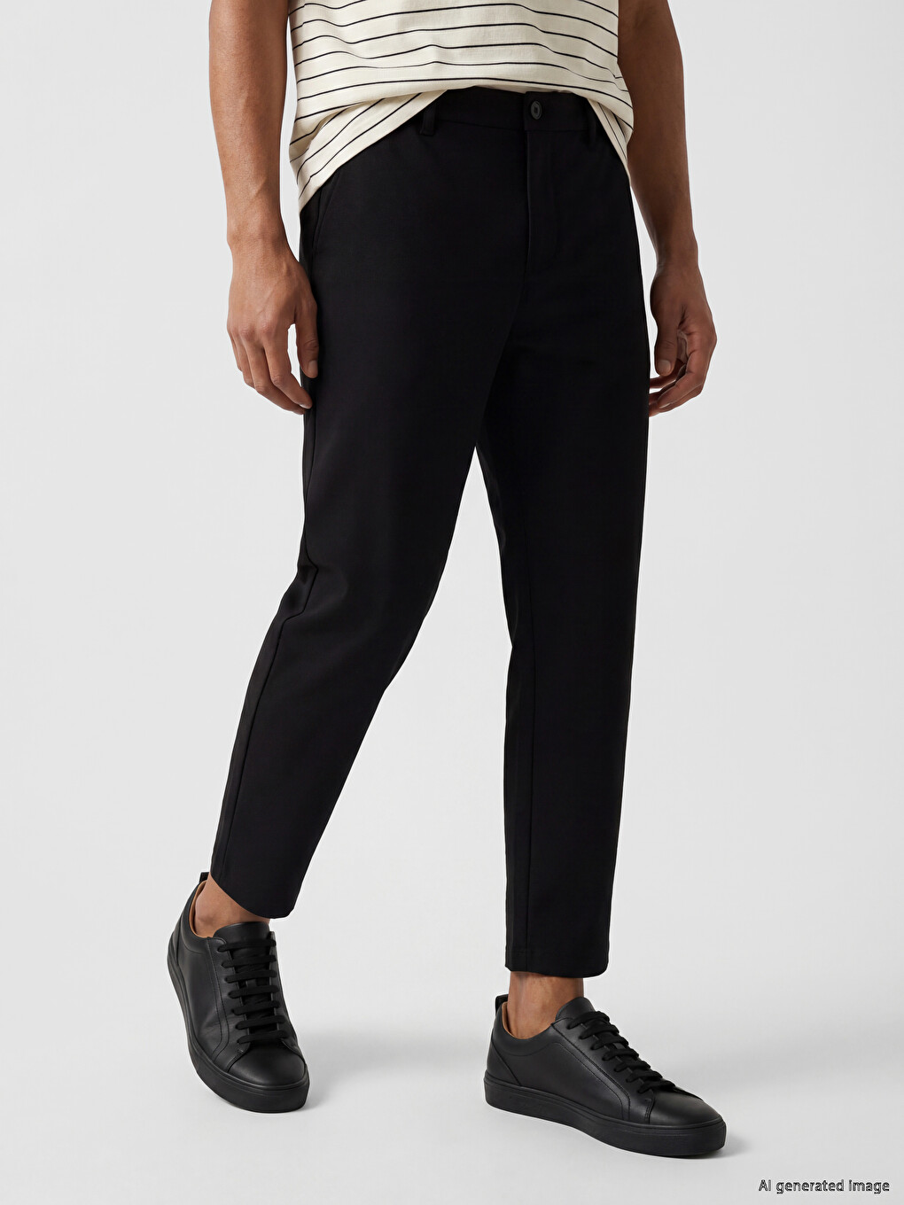 Siyah Regular Fit Erkek Pantolon-1