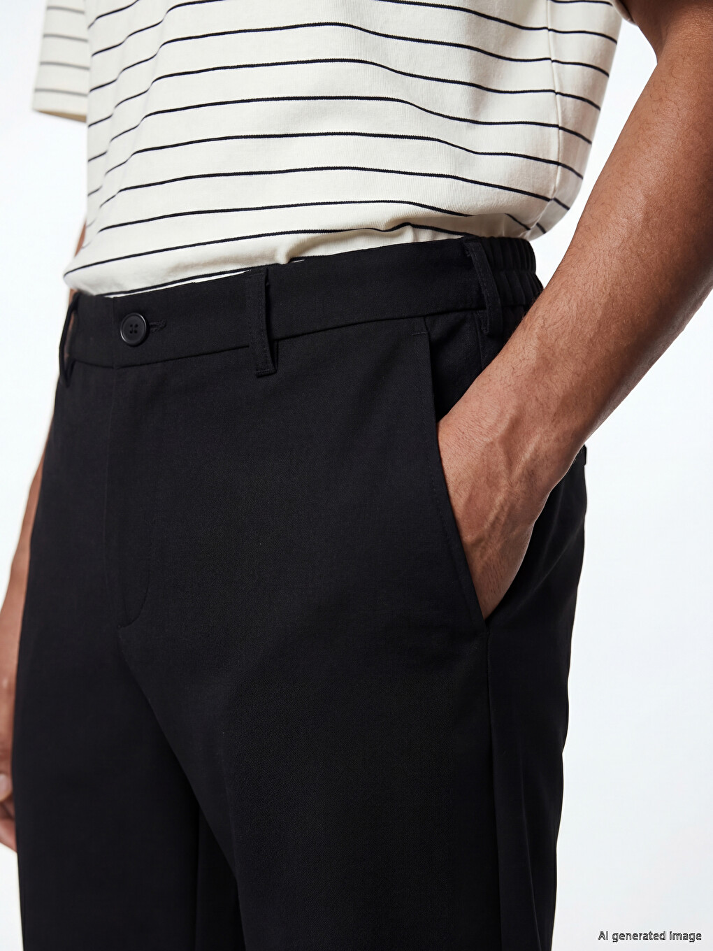 Siyah Regular Fit Erkek Pantolon-2