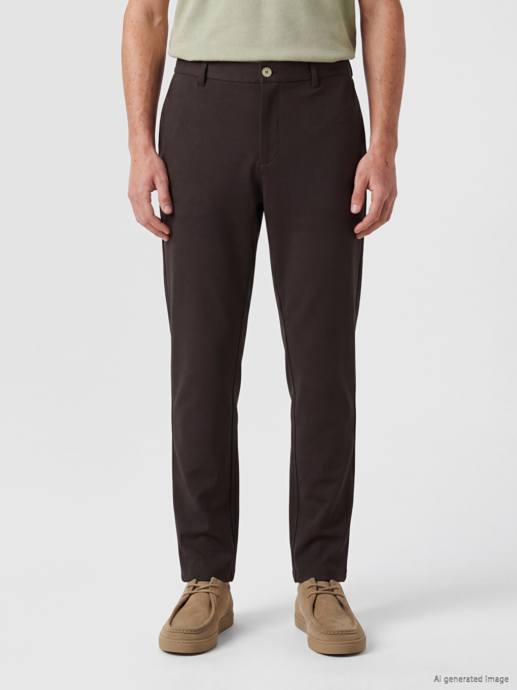 Kahverengi Regular Fit Erkek Pantolon-1