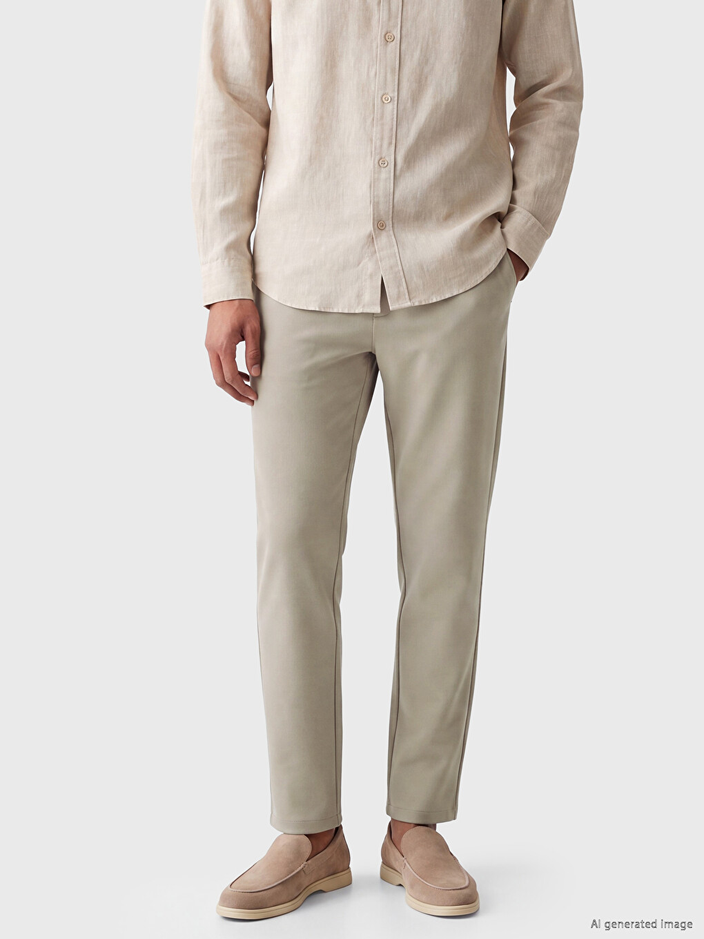 Bej Regular Fit Erkek Pantolon