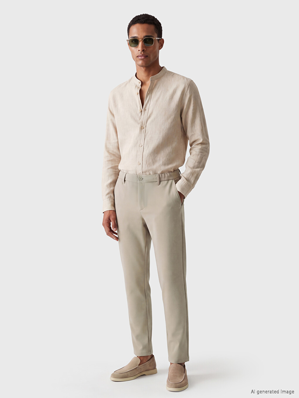 Bej Regular Fit Erkek Pantolon-1
