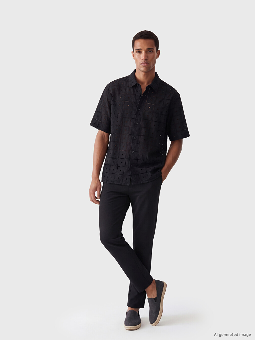 Siyah Regular Fit Erkek Pantolon