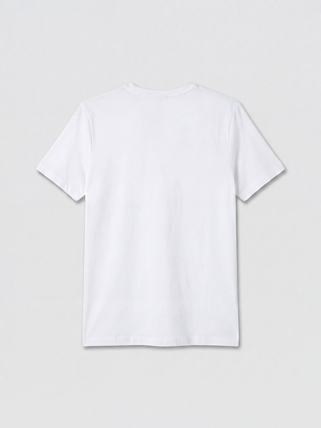 Beyaz Slim Fit Basic Esnek Erkek Tişört-5