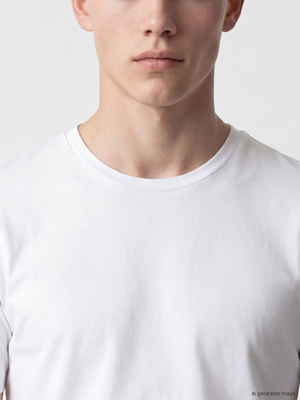 Beyaz Slim Fit Basic Esnek Erkek Tişört-2