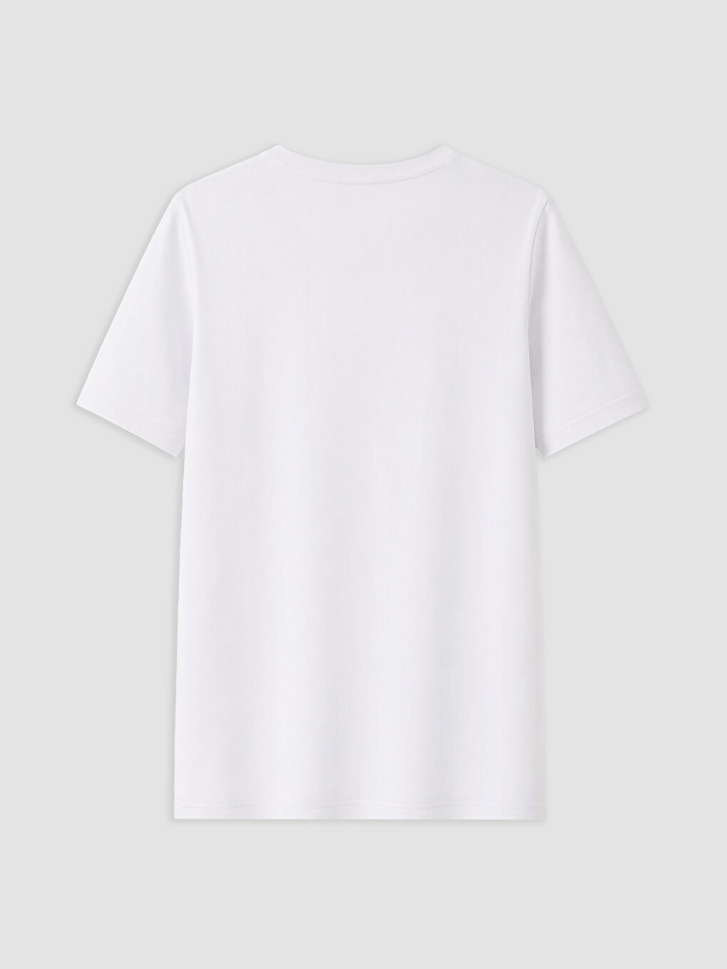 Beyaz Slim Fit Basic Esnek Erkek Tişört-5