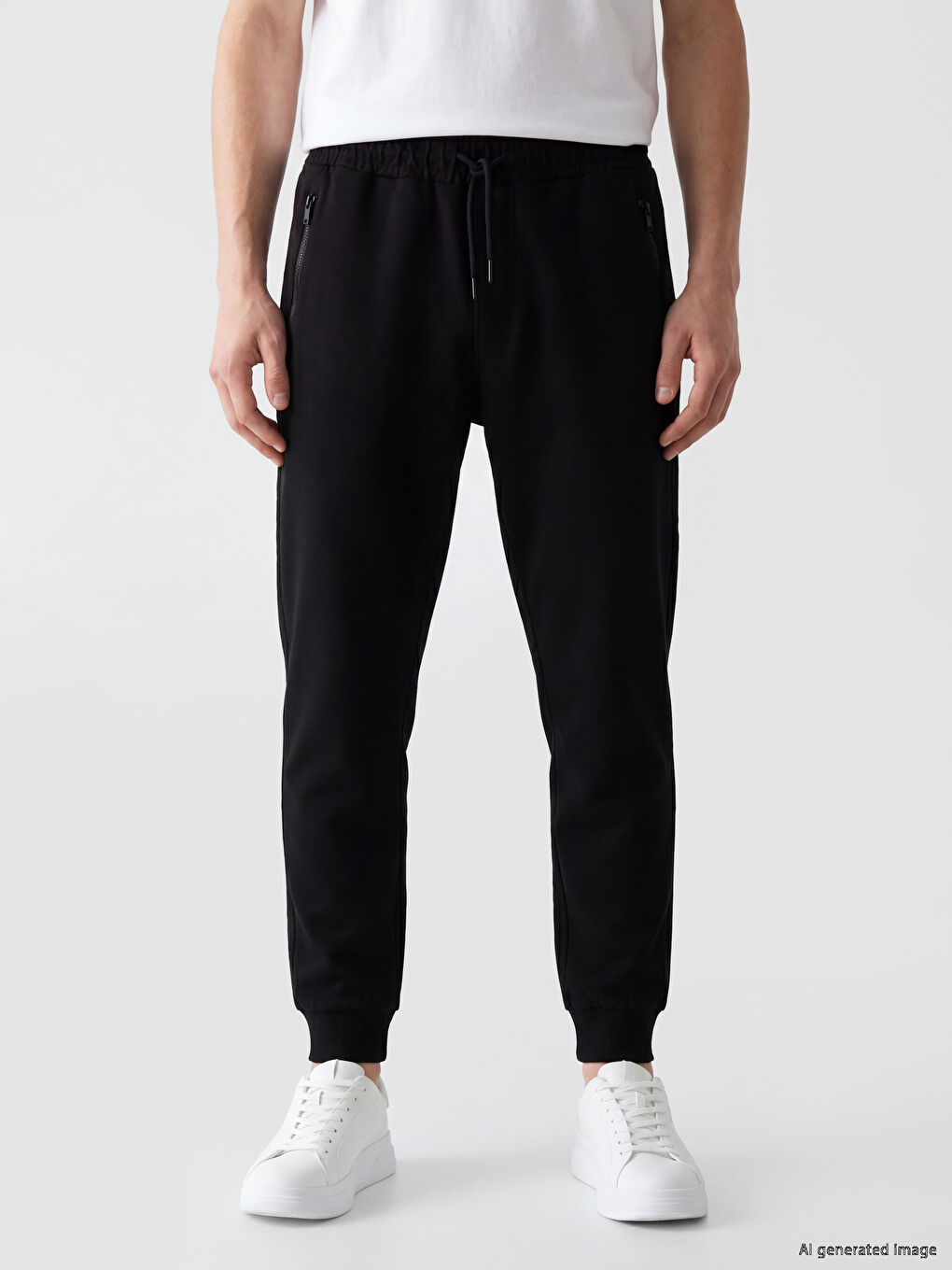 Siyah Regular Fit Erkek Jogger Eşofman Altı-1