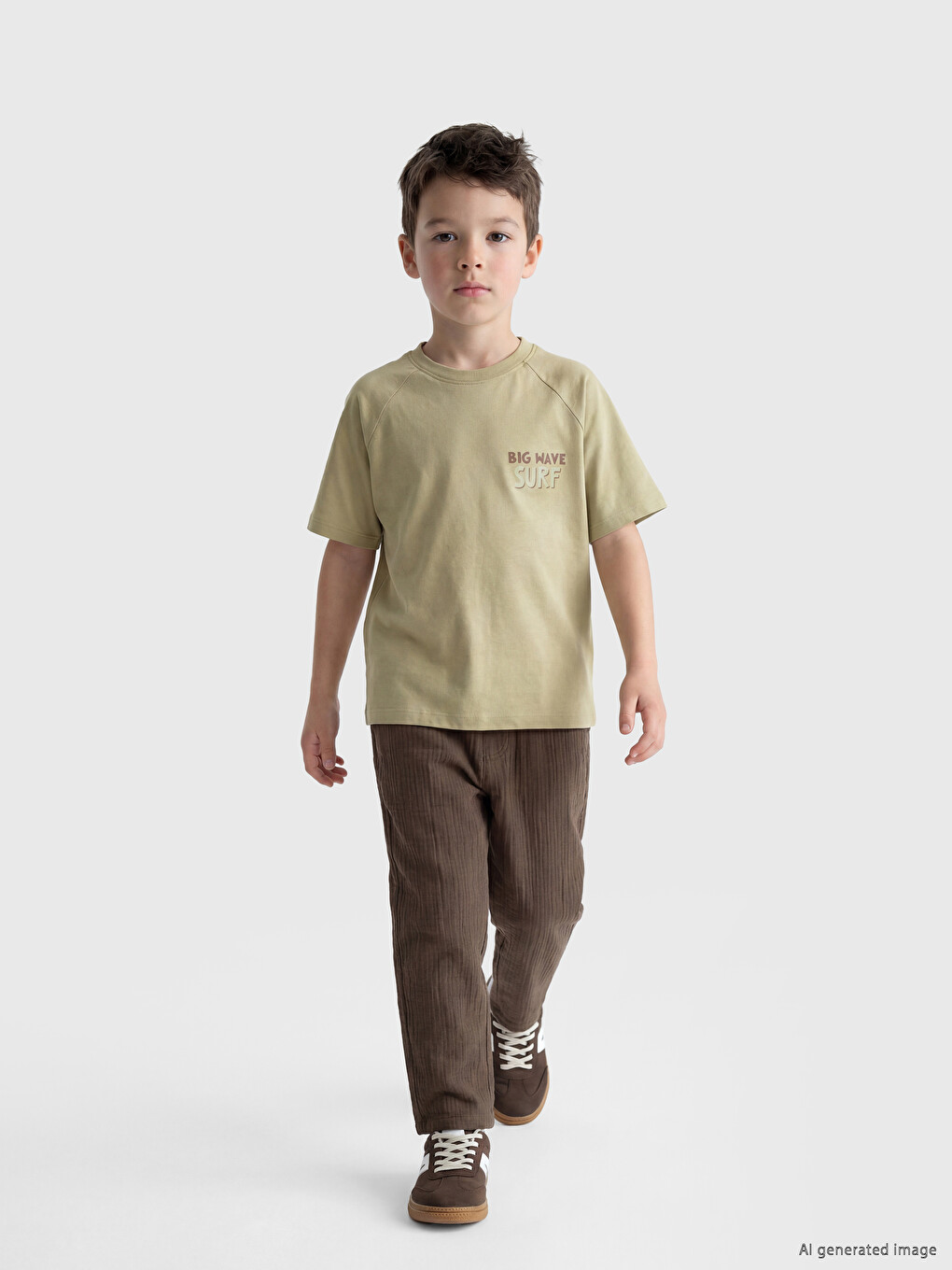 Kahverengi Regular Fit Erkek Çocuk Pantolon