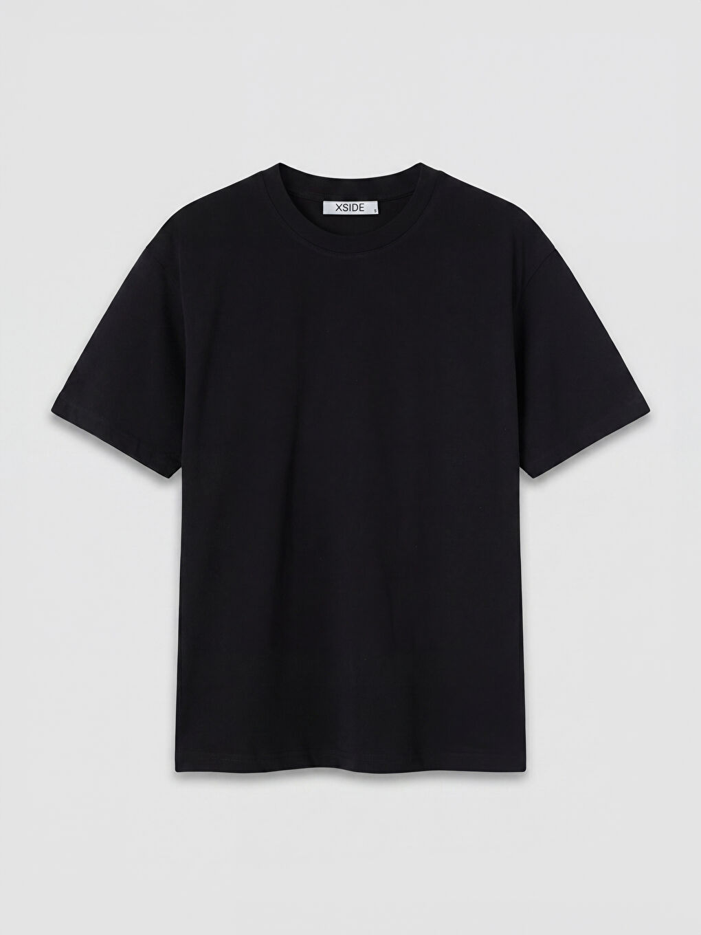 Siyah Loose Fit %100 Pamuk Basic Tişört-4
