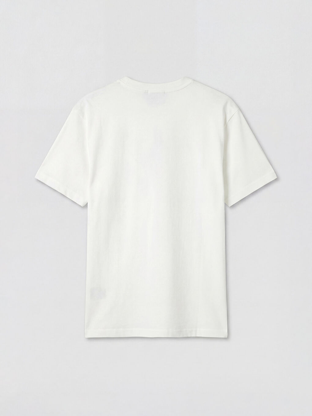 Beyaz Loose Fit %100 Pamuk Basic Tişört-5