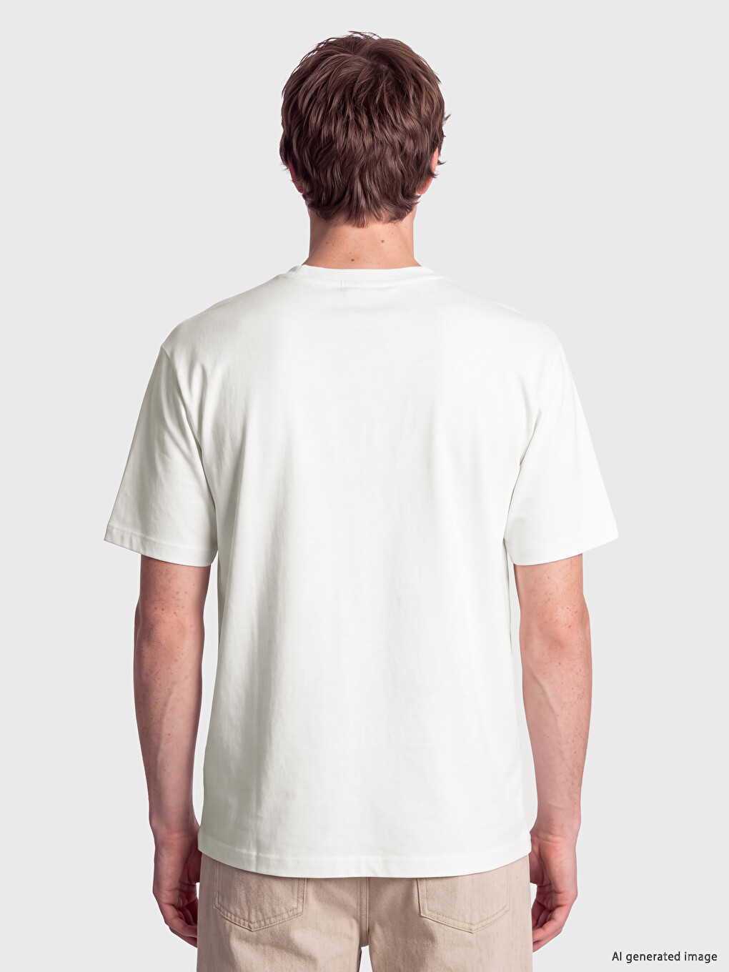Beyaz Loose Fit %100 Pamuk Basic Tişört-3
