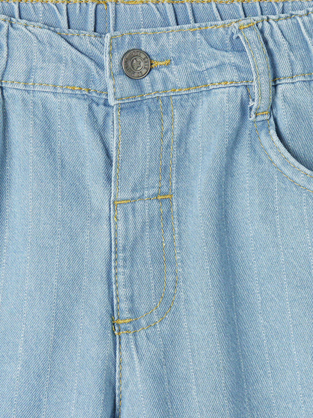 İndigo Loose Fit Çizgili Erkek Çocuk Jean Pantolon-1