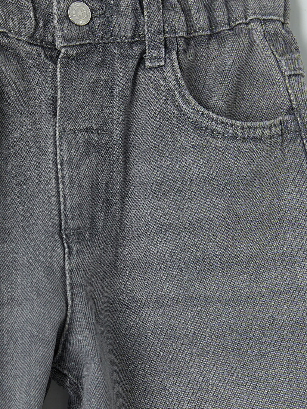 Gri Baggy Fit Erkek Çocuk Jean Pantolon-2