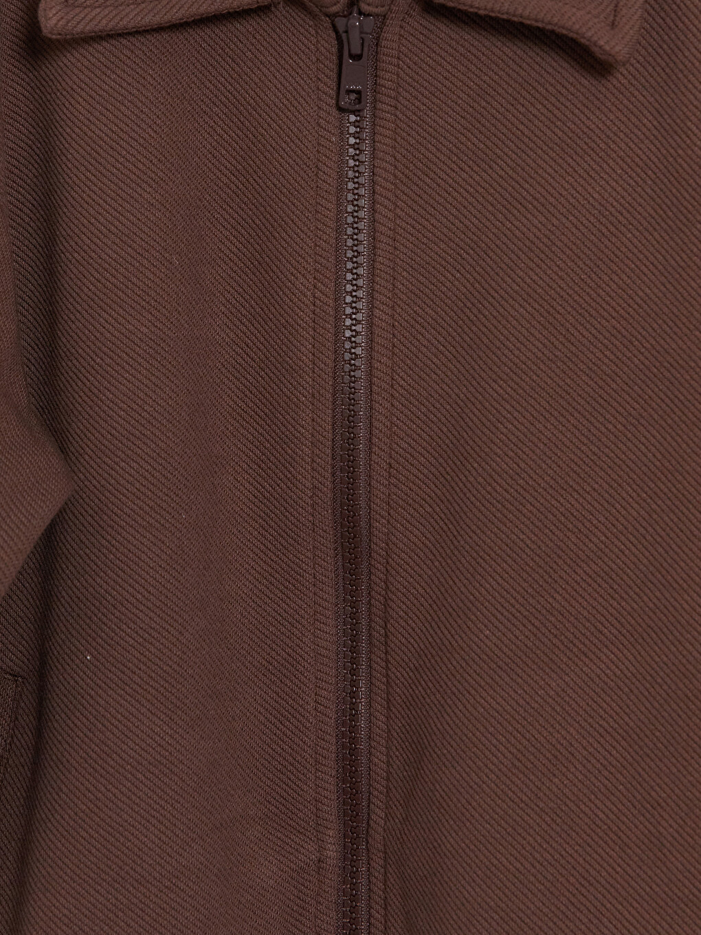 Kahverengi Polo Yaka Erkek Çocuk Fermuarlı Ceket-1