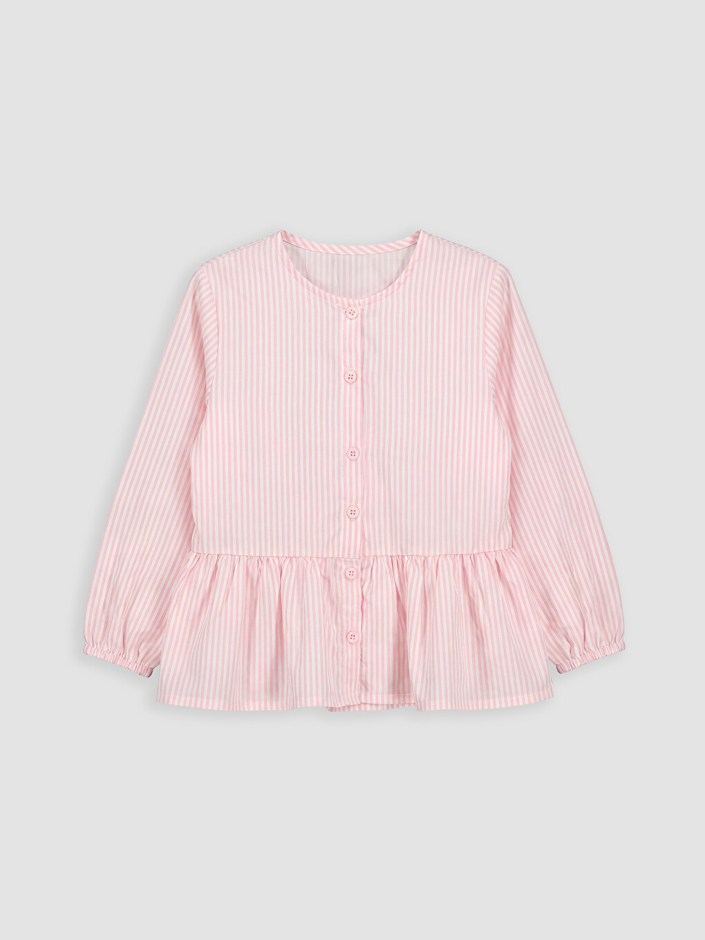 Pembe Kız Çocuk Nakışlı Gömlek ve Süveter-1