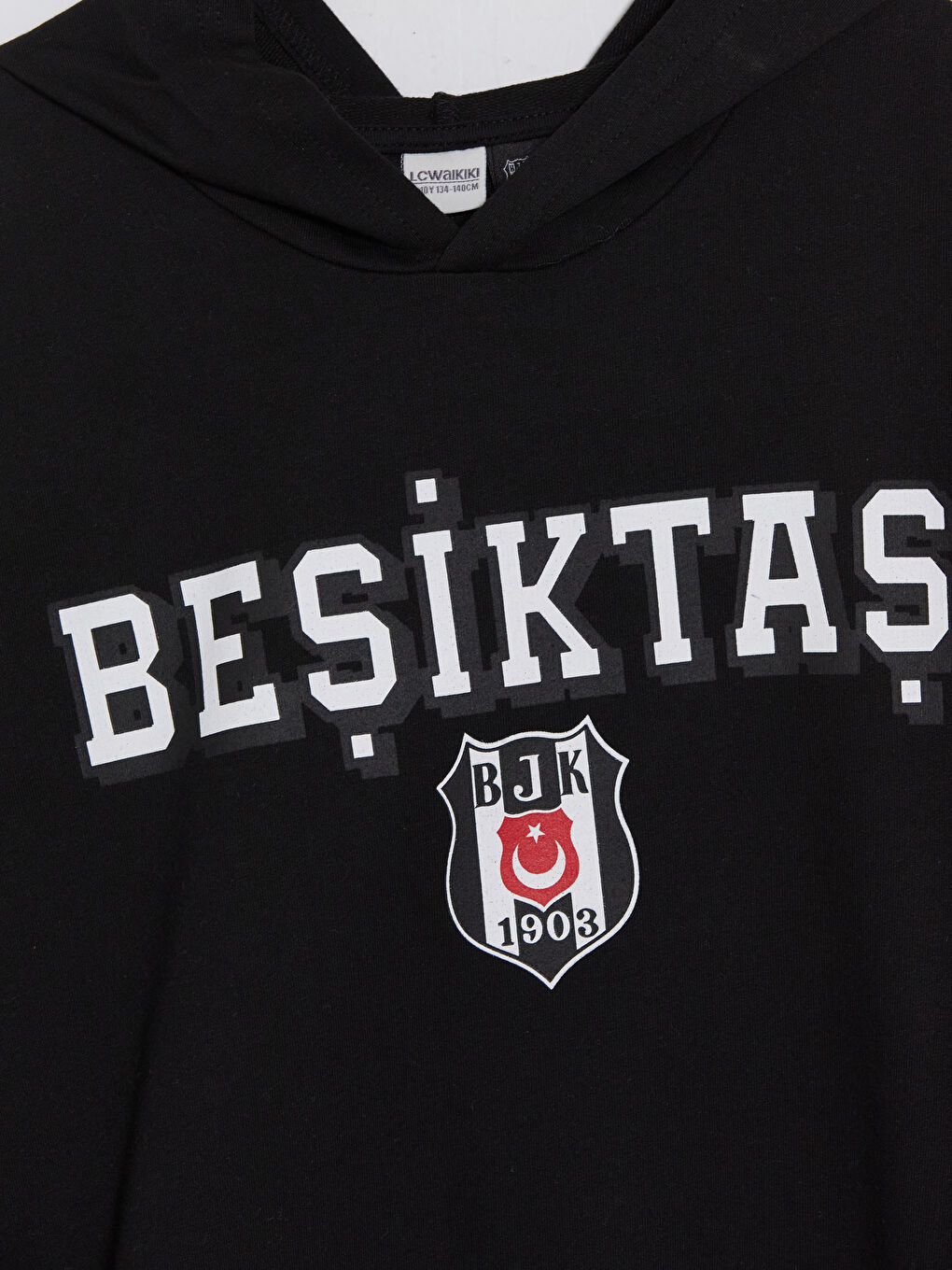 Siyah Kapüşonlu Beşiktaş Baskılı Erkek Çocuk Sweatshirt-2