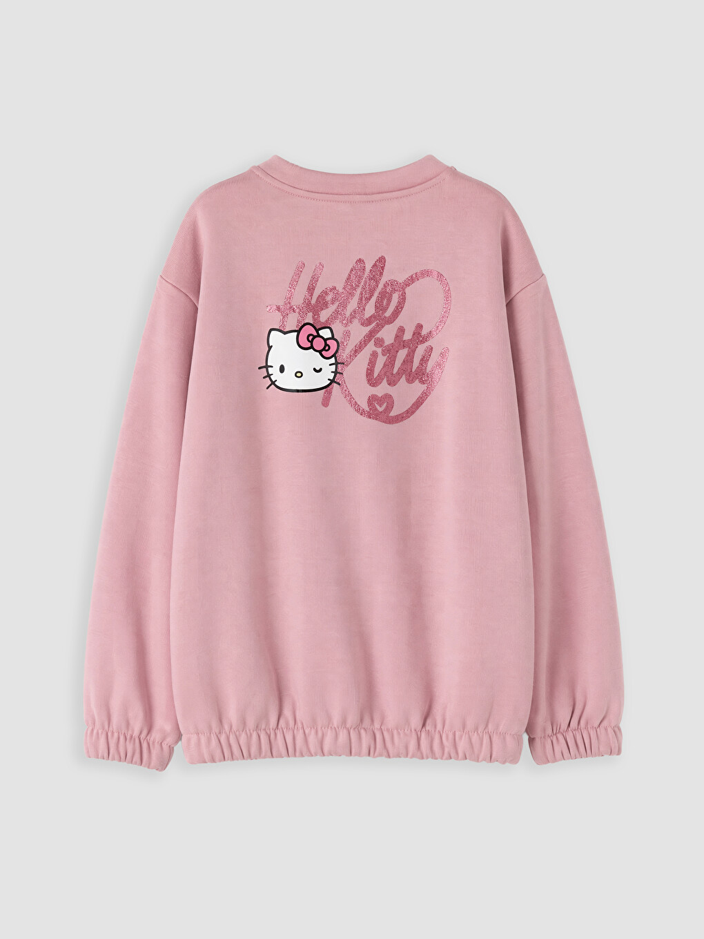 Lila Bisiklet Yaka Hello Kitty Baskılı Kız Çocuk Sweatshirt-2