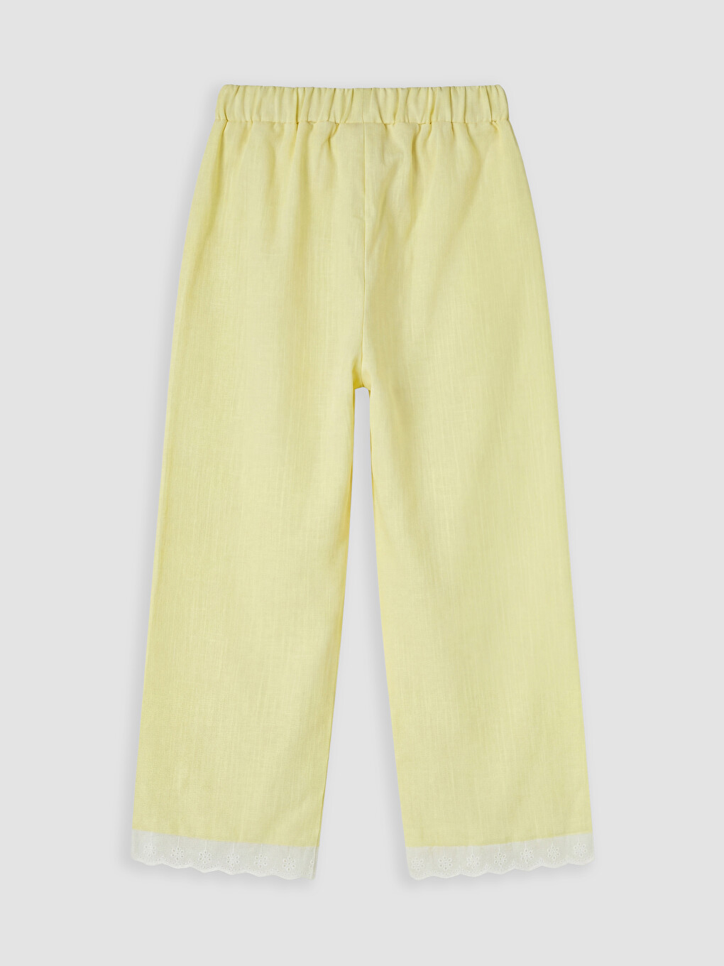 Sarı Kız Çocuk Poplin Pantolon-1
