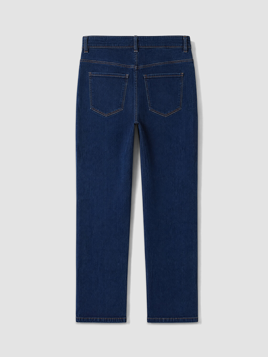 İndigo Yüksek Bel Straight Fit Kadın Jean Pantolon-1