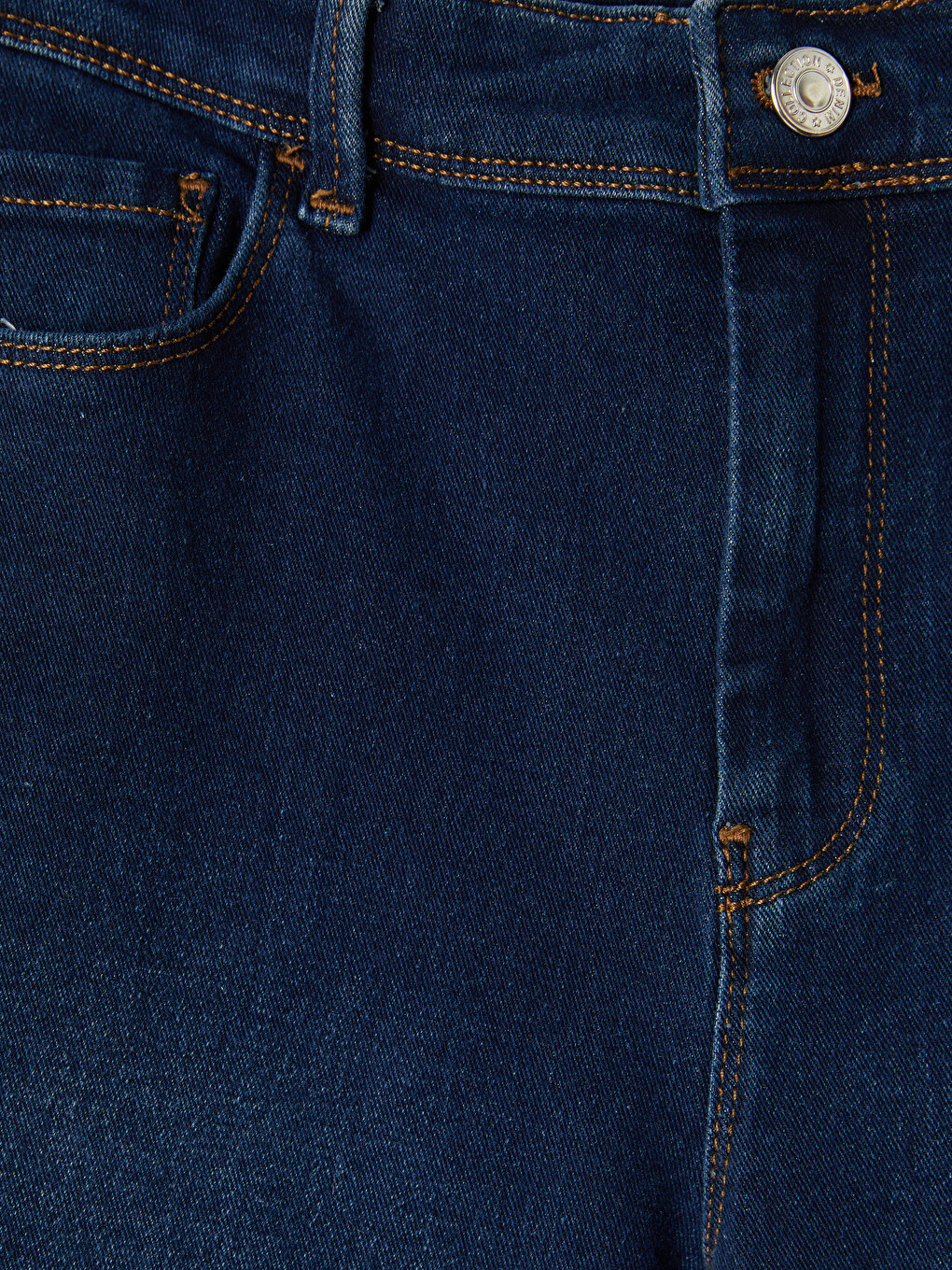 İndigo Yüksek Bel Straight Fit Kadın Jean Pantolon-2
