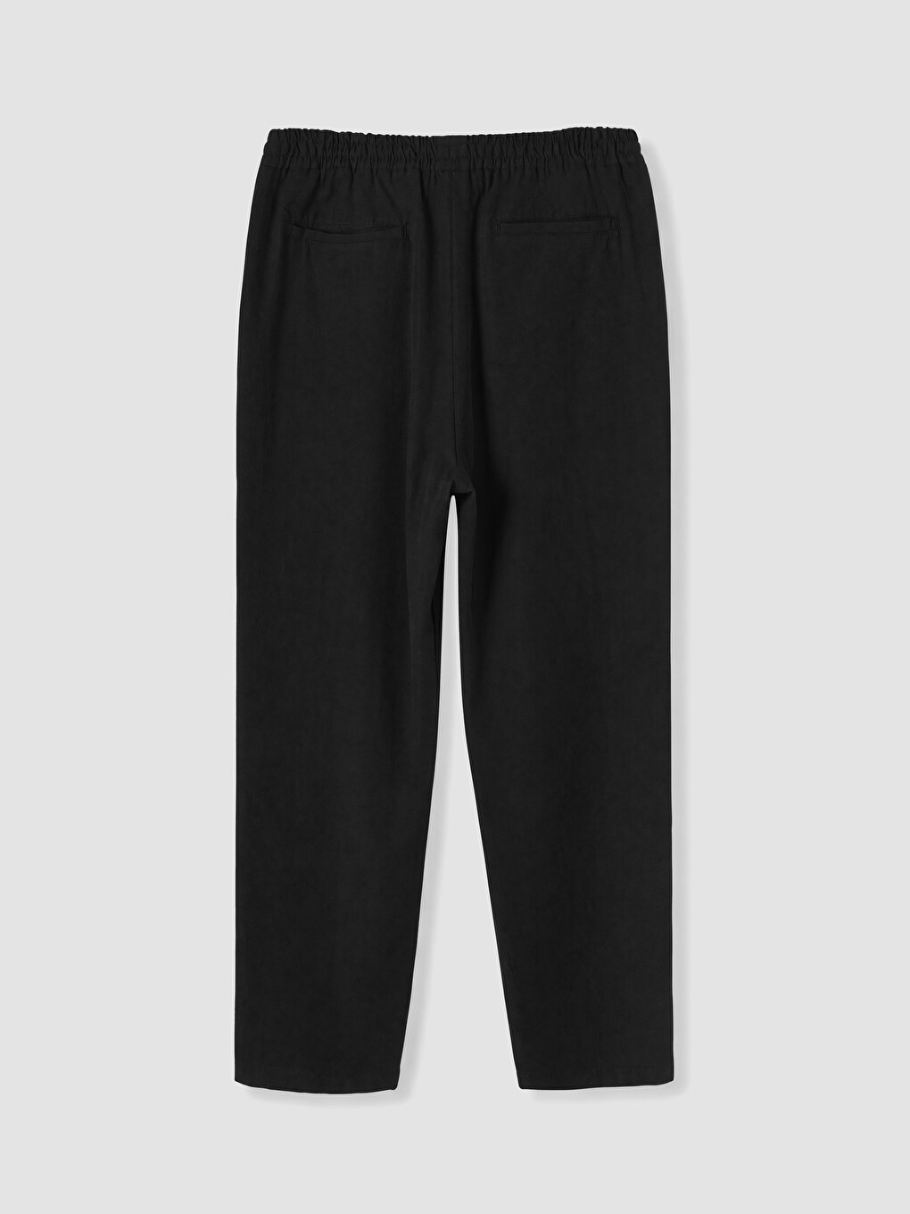 Siyah Regular Fit Keten Görünümlü Erkek Pantolon-6