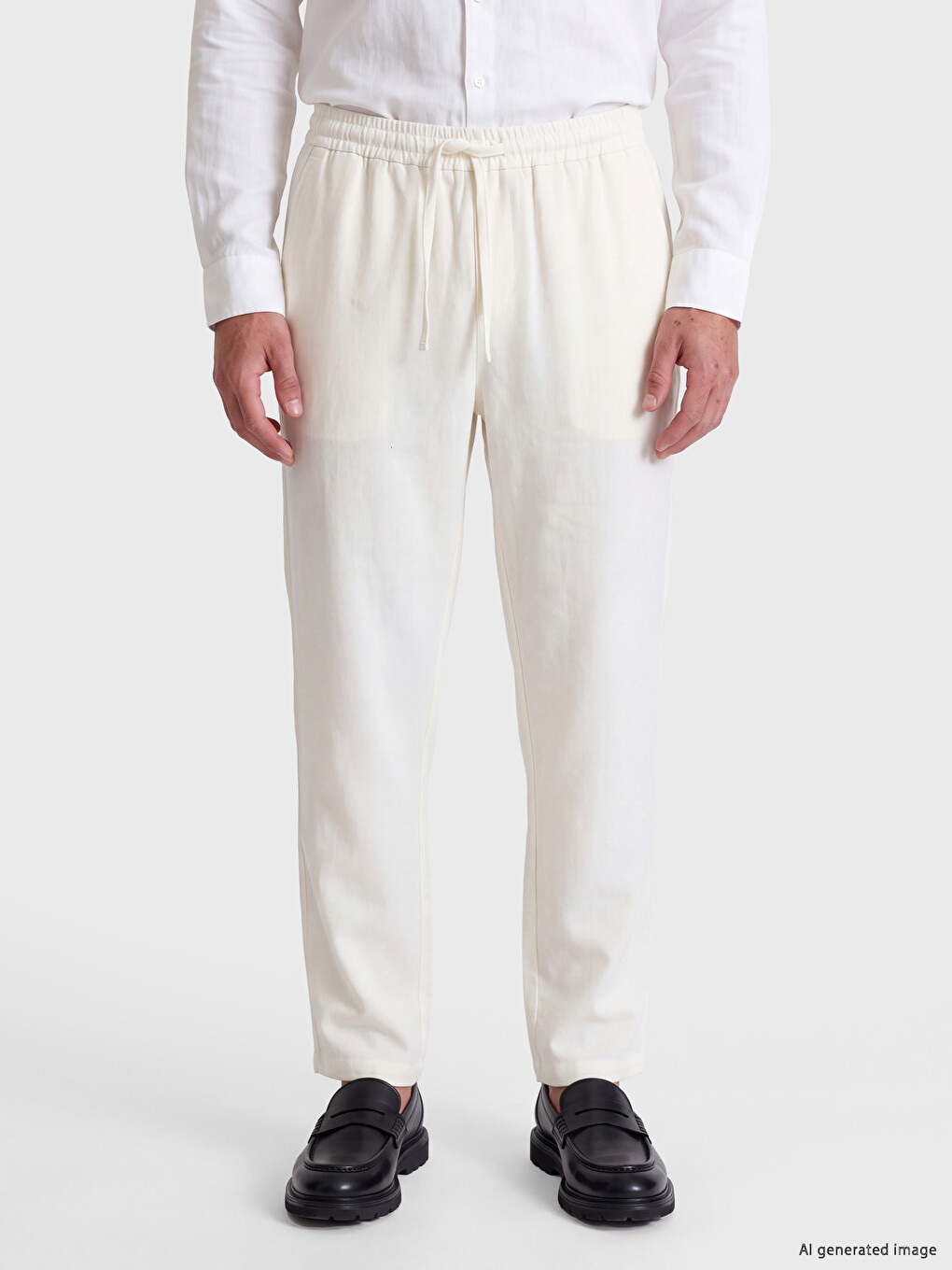Regular Fit Linen-look Men's Trousers-1