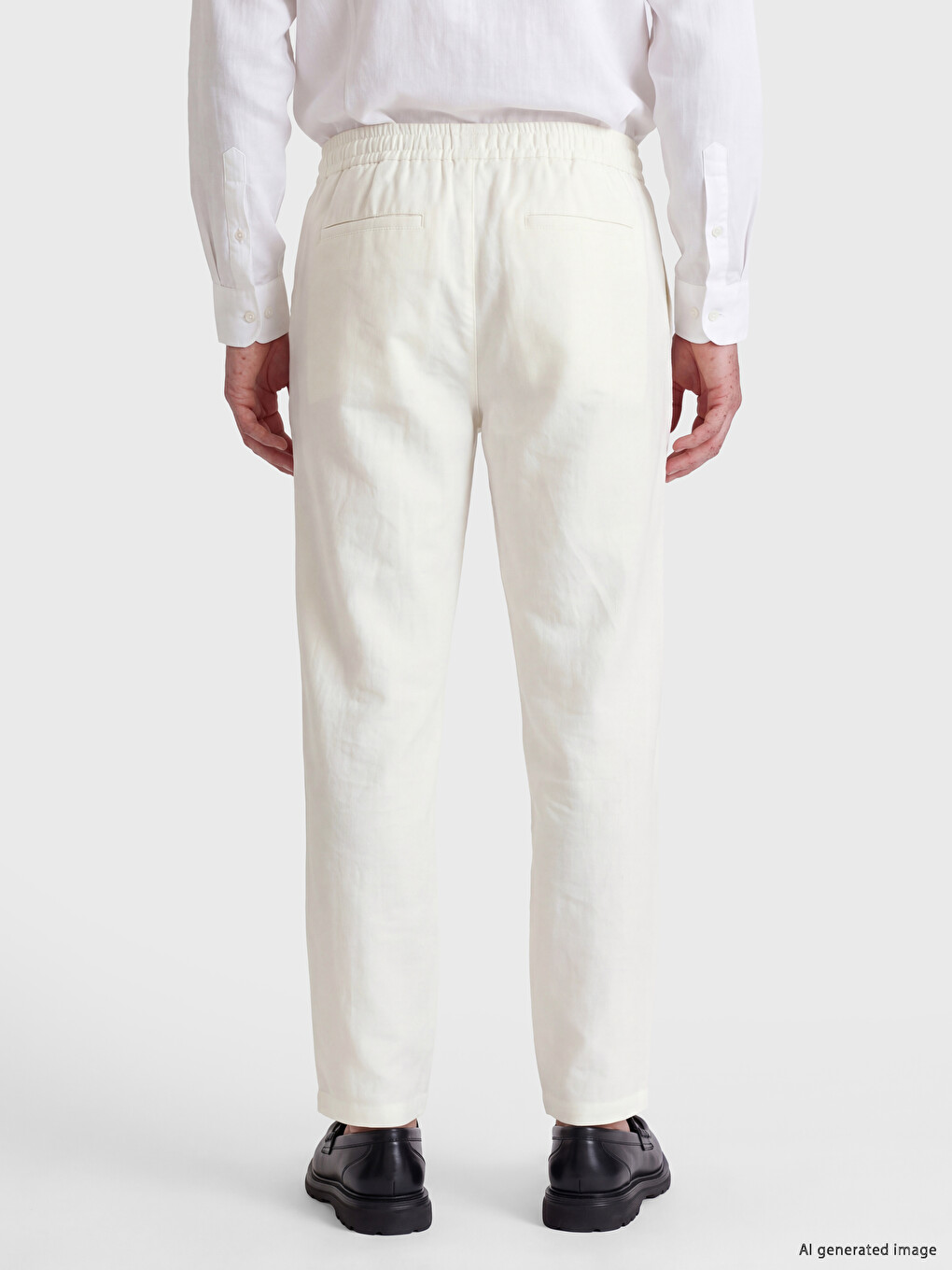 Regular Fit Linen-look Men's Trousers-3