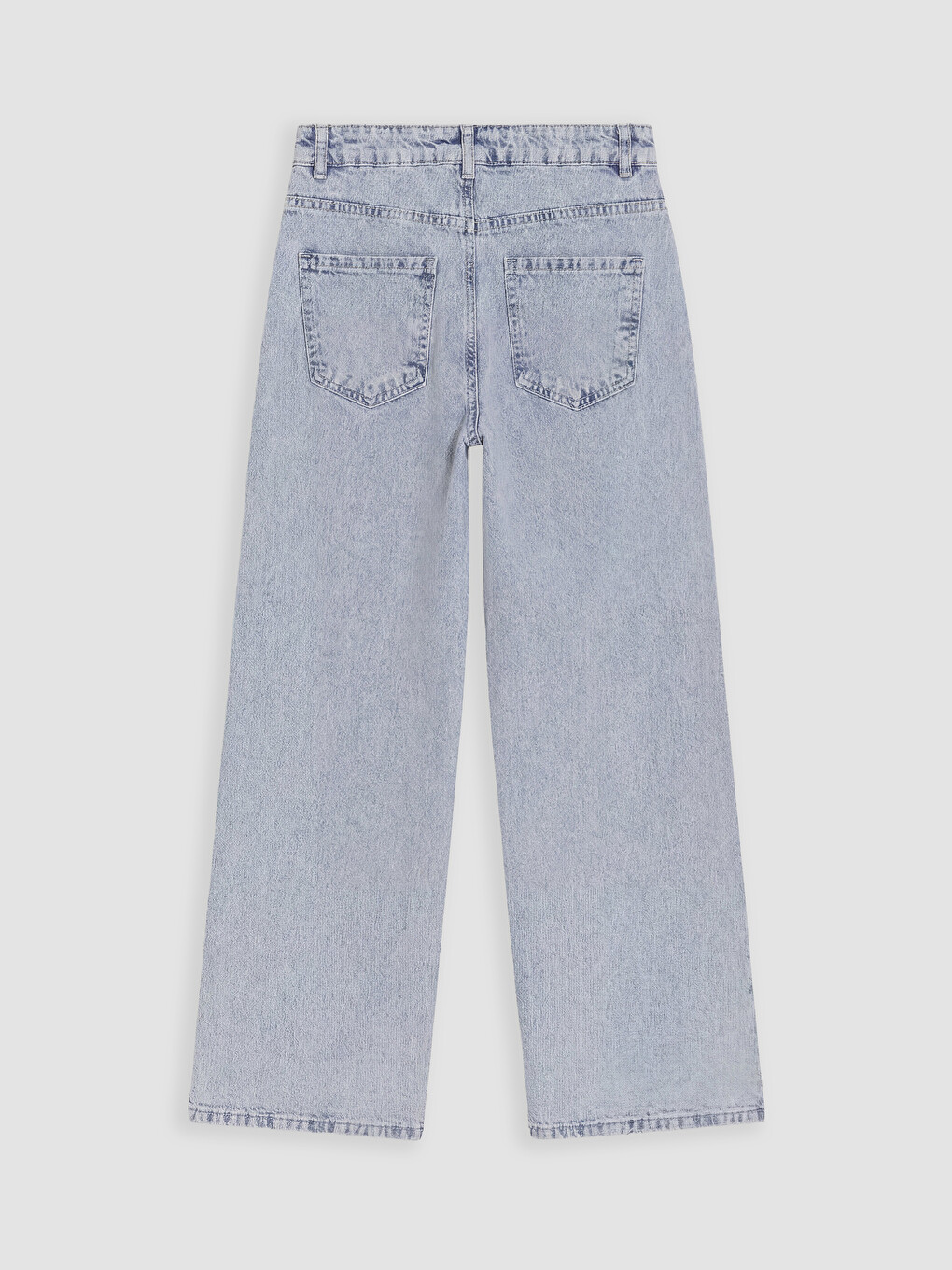 Mavi Wideleg Taşlı Kız Çocuk Jean Pantolon-2