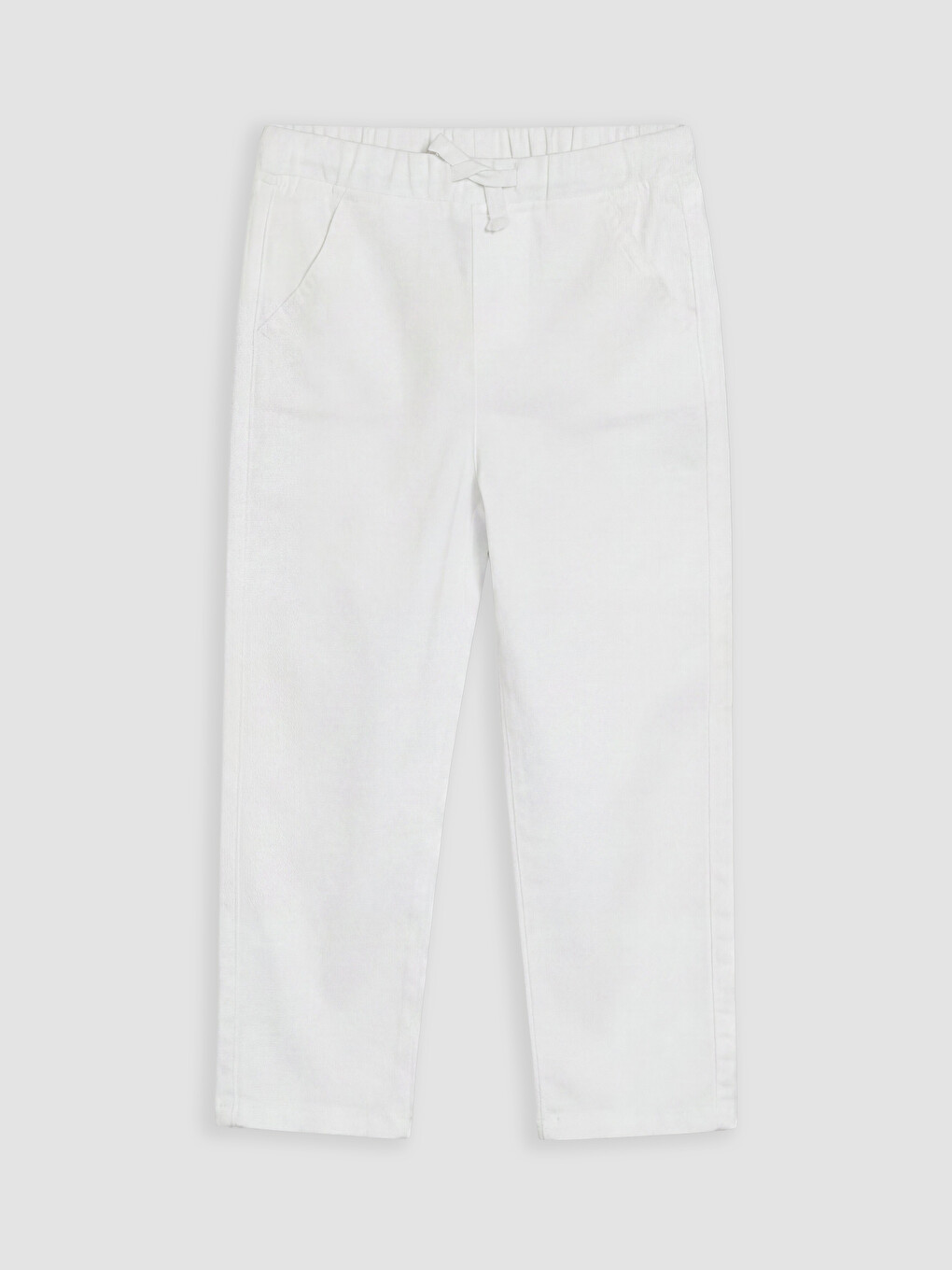 Beyaz Erkek Çocuk Gabardin Pantolon