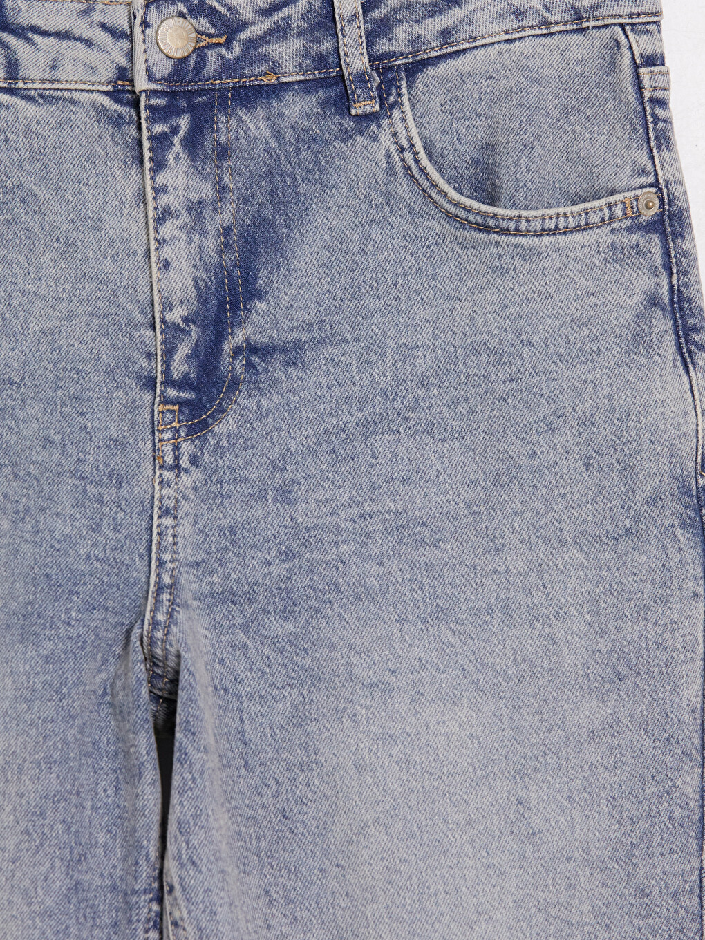 İndigo Mom Fit Kadın Jean Pantolon-2