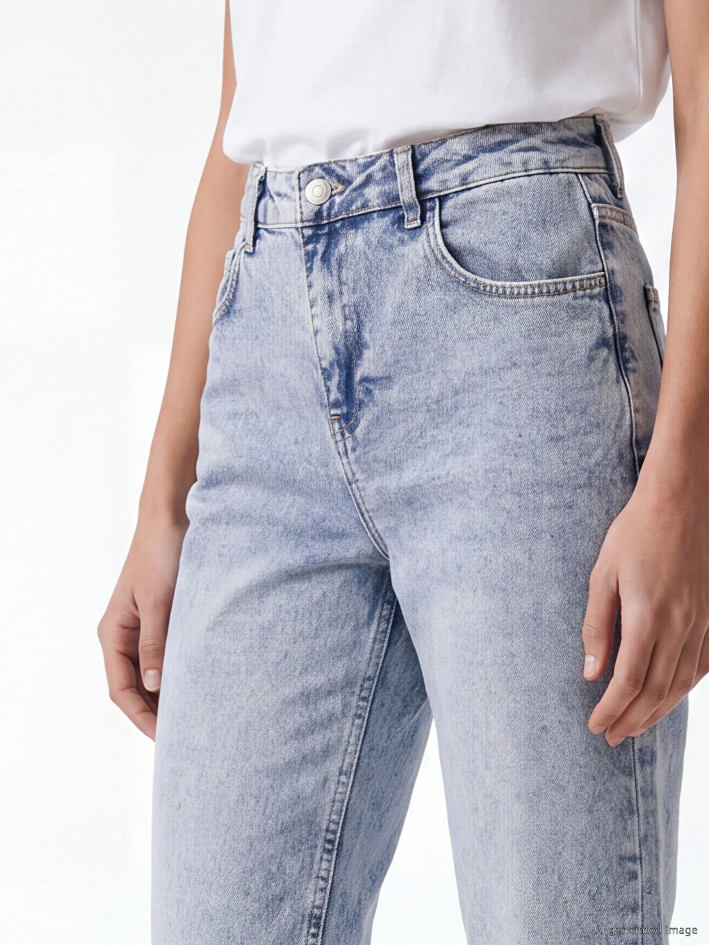 İndigo Mom Fit Kadın Jean Pantolon-2
