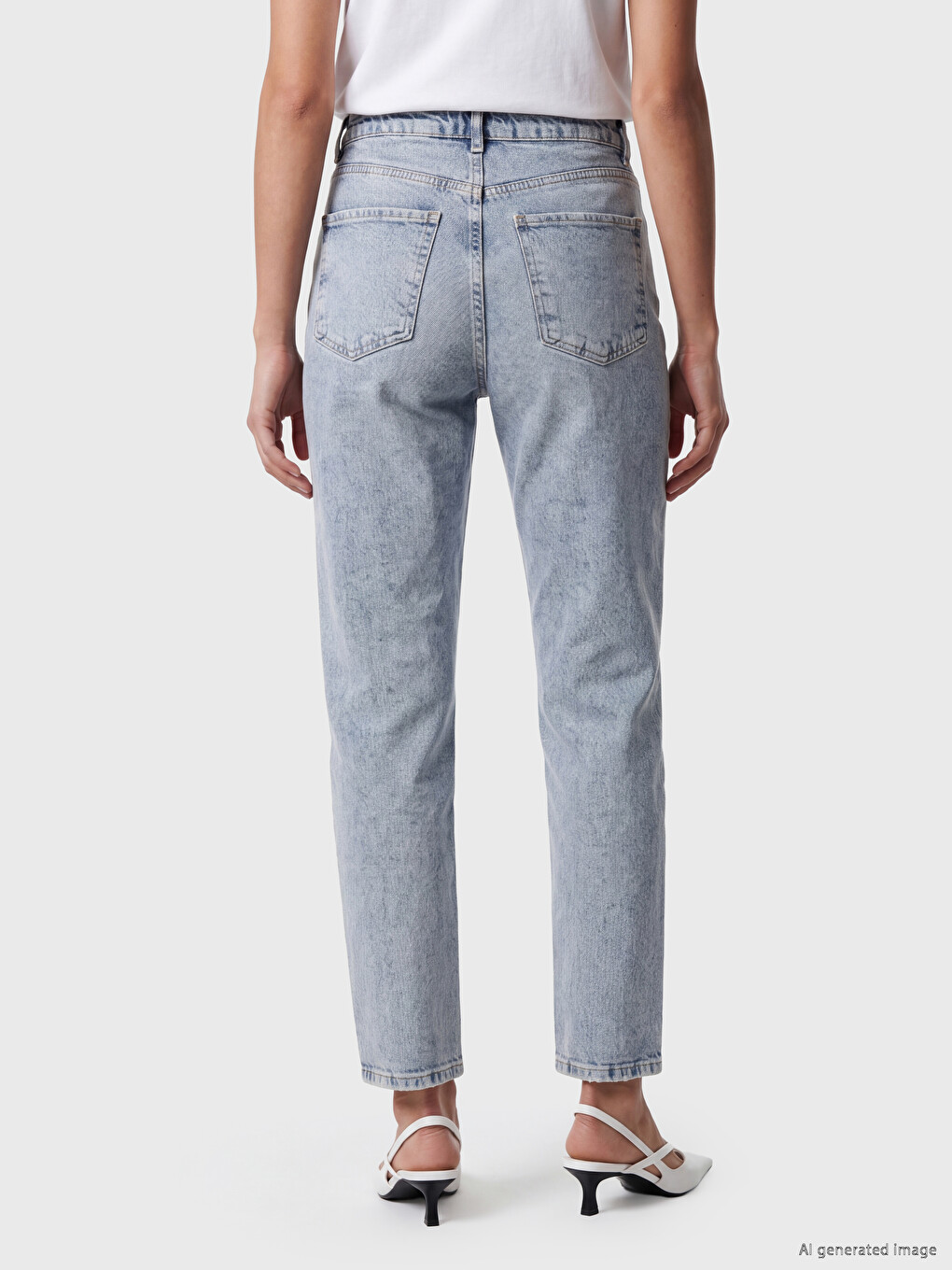 İndigo Mom Fit Kadın Jean Pantolon-3
