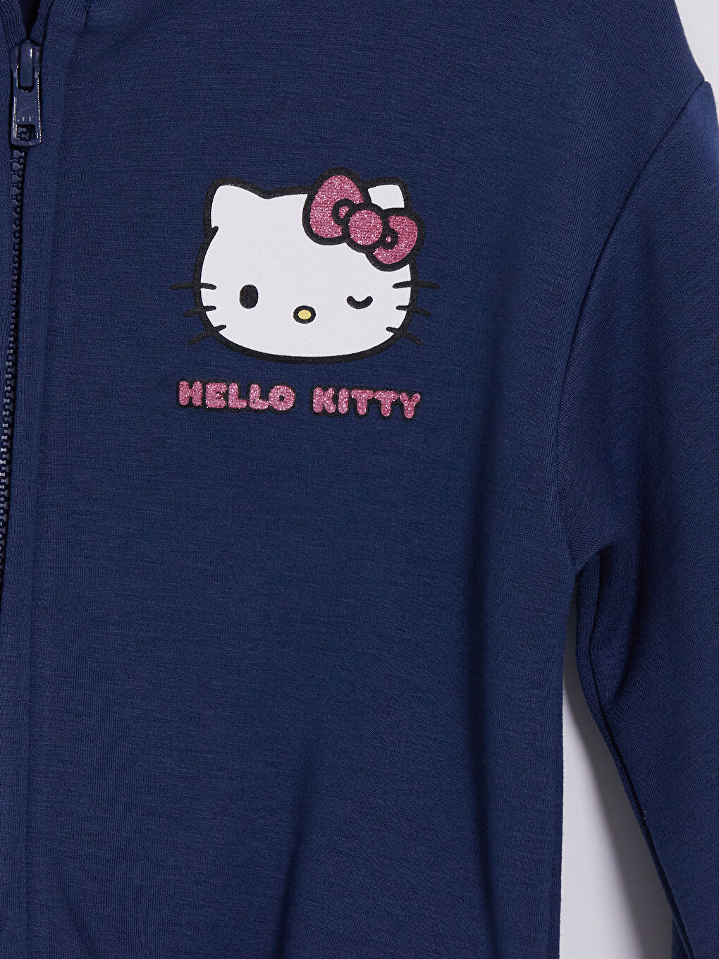 İndigo Hello Kitty Baskılı Kız Çocuk Soft Touch Fermuarlı Sweatshirt-1