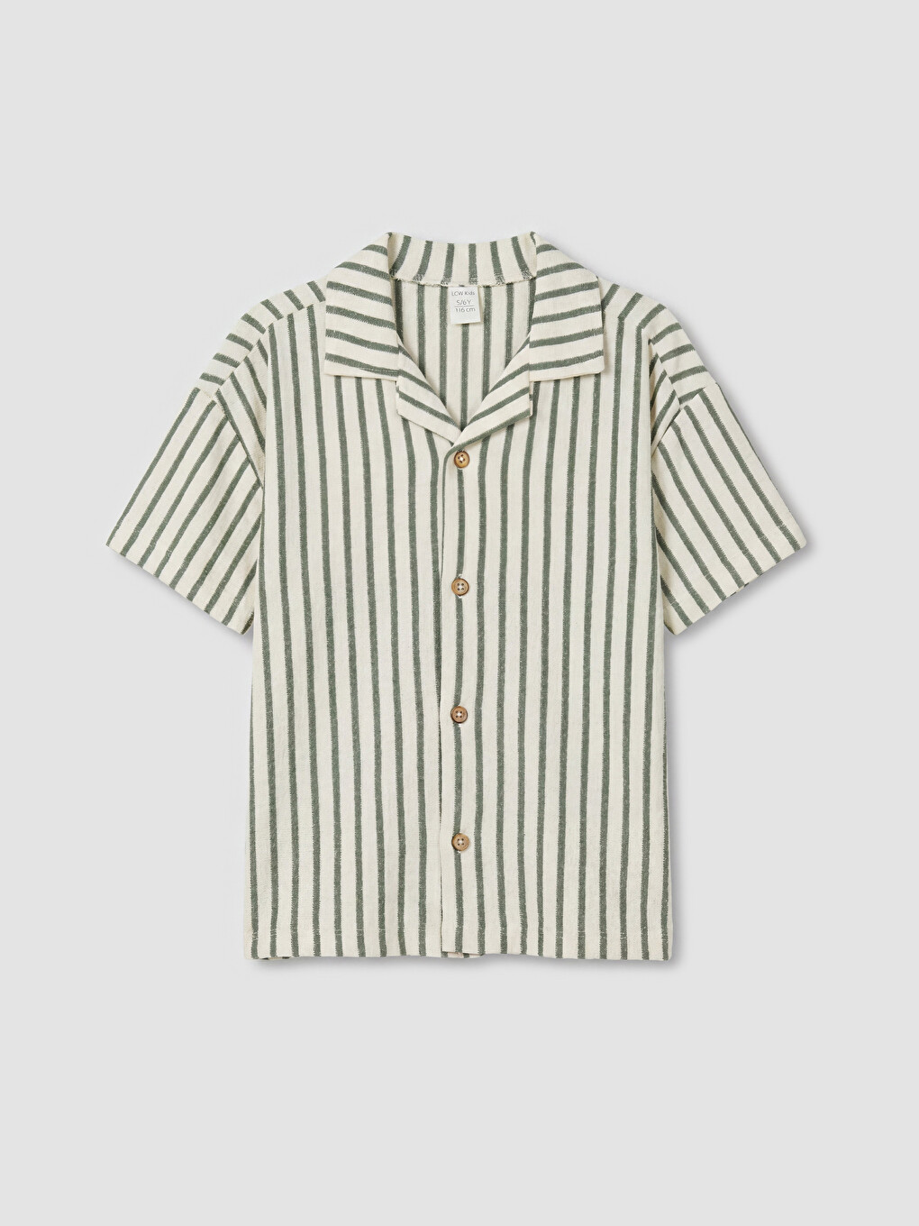 Haki Erkek Çocuk Loose Fit Gömlek