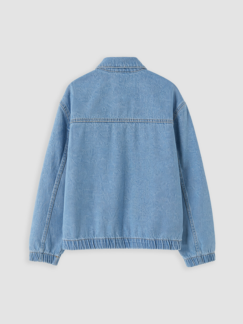 İndigo Fermuarlı Erkek Çocuk Jean Ceket-2