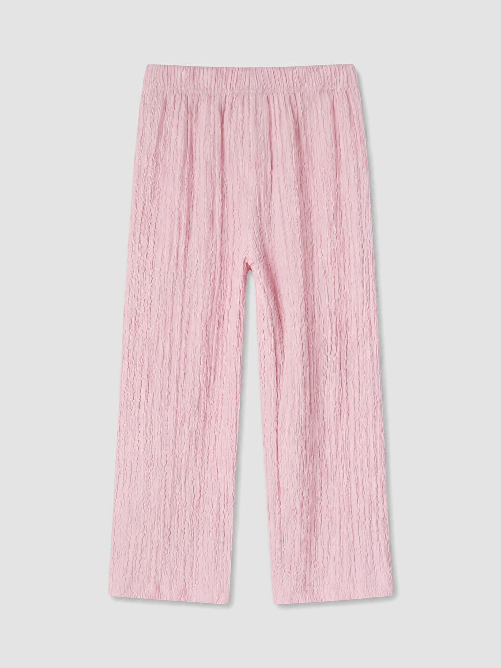 Pembe Beli Lastikli Dokulu Kız Çocuk Pantolon-2