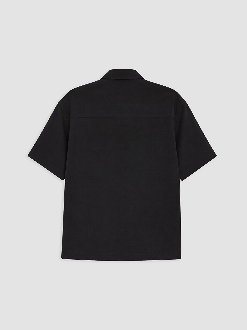 Siyah Regular Fit Armürlü Erkek Gömlek-1