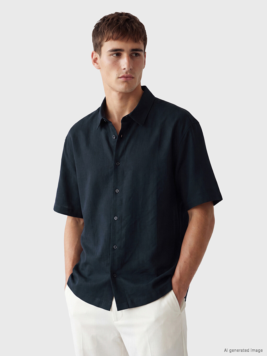 Regular Fit Dobby Men's Shirt-1