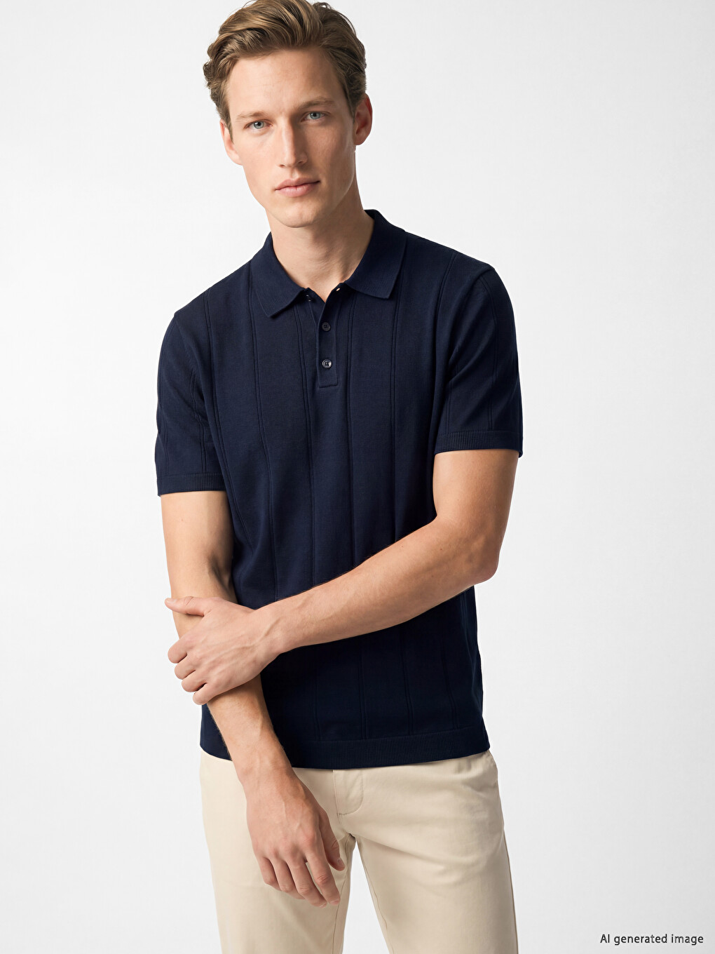 Polo Collar Men's Knitwear Sweater