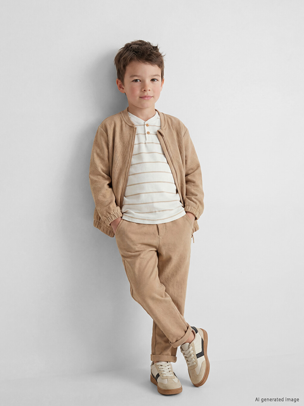 Bej Regular Fit Erkek Çocuk Hırka