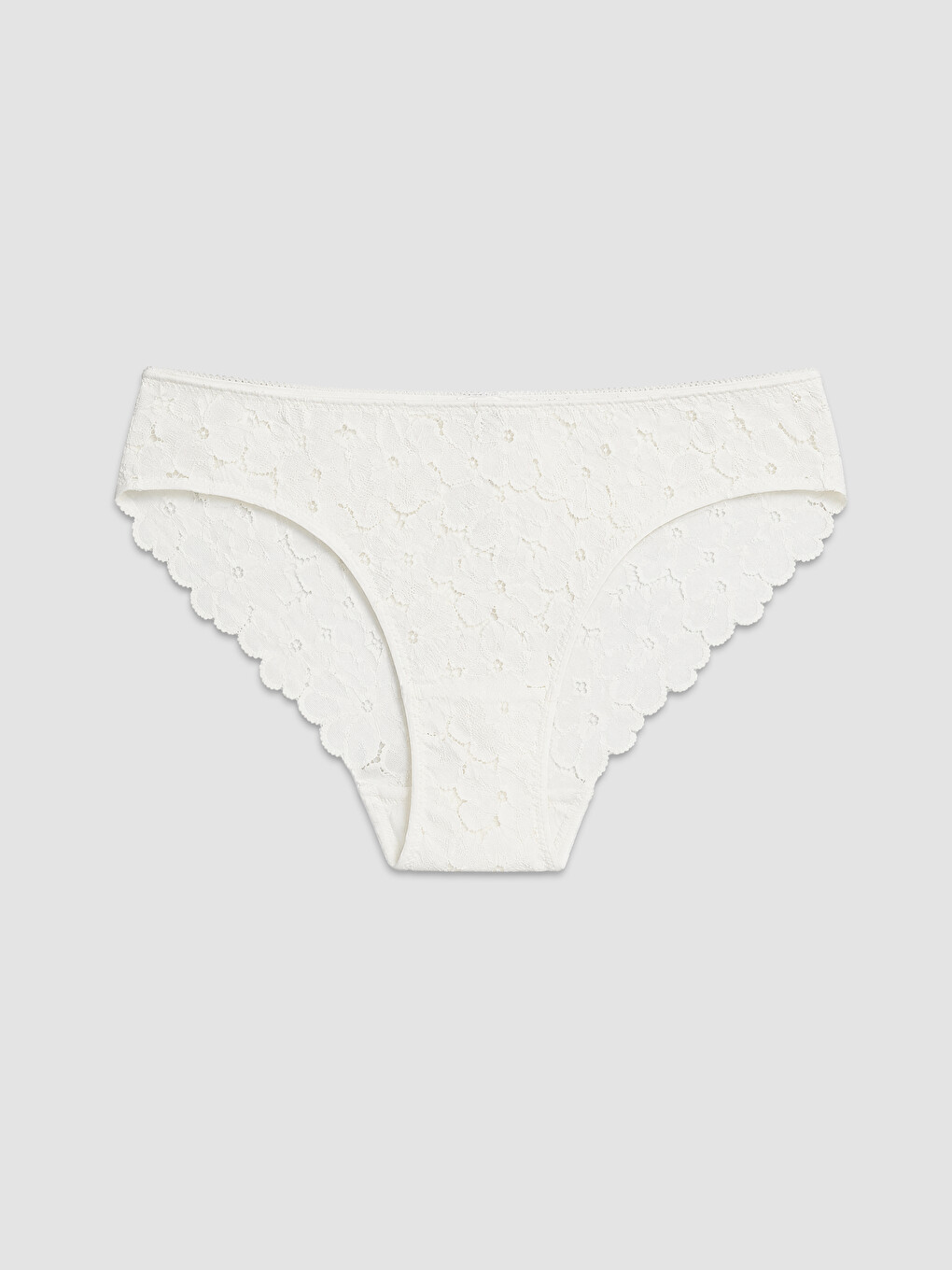 Ekru Dantelli Bikini Külot