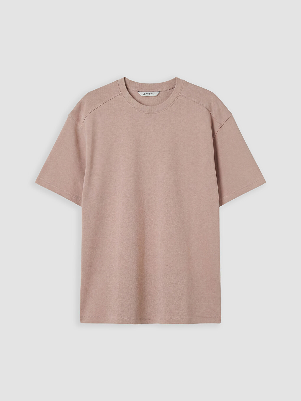 Pembe Relax Fit Bisiklet Yaka Erkek Tişört-4