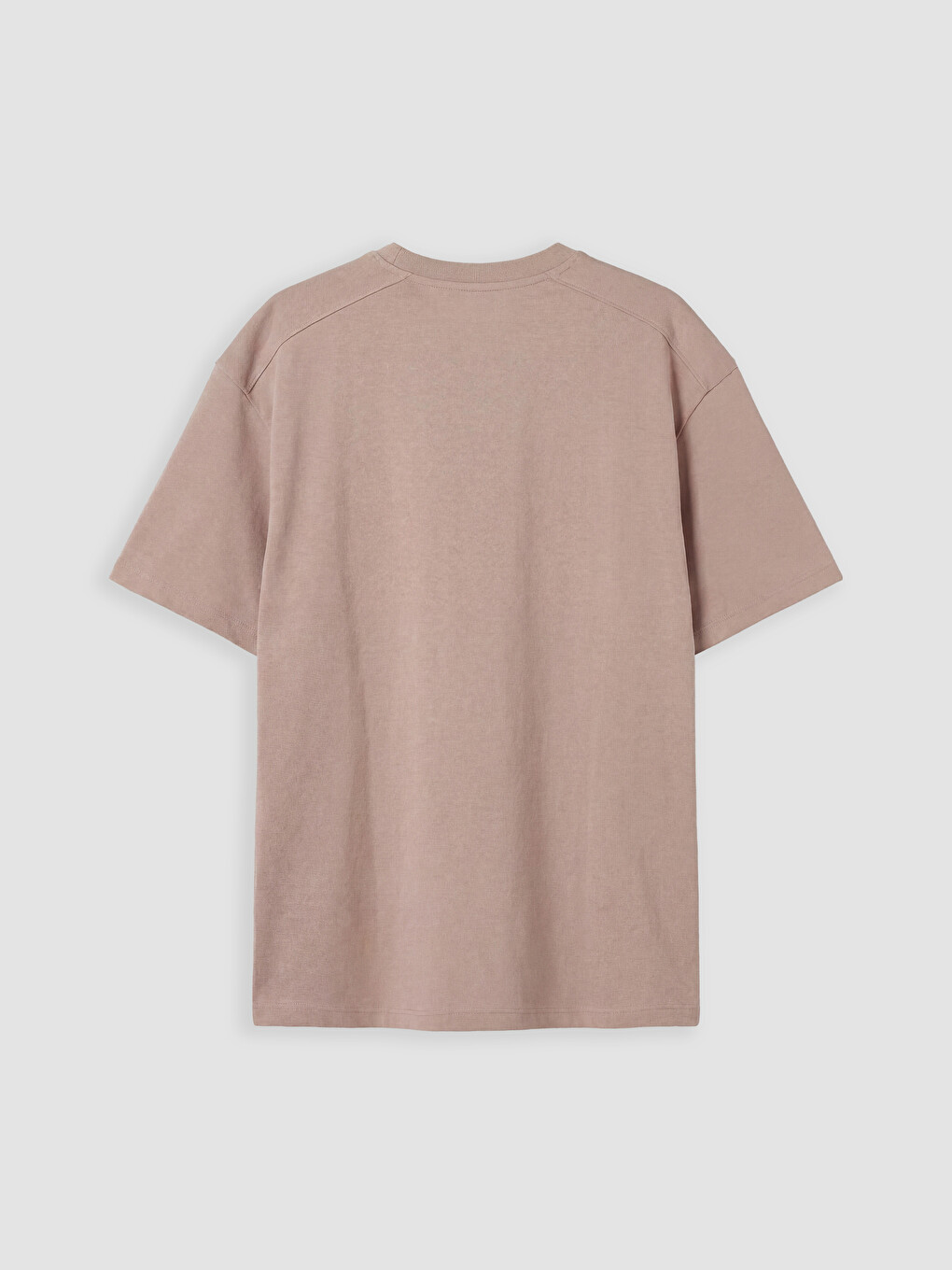 Pembe Relax Fit Bisiklet Yaka Erkek Tişört-5