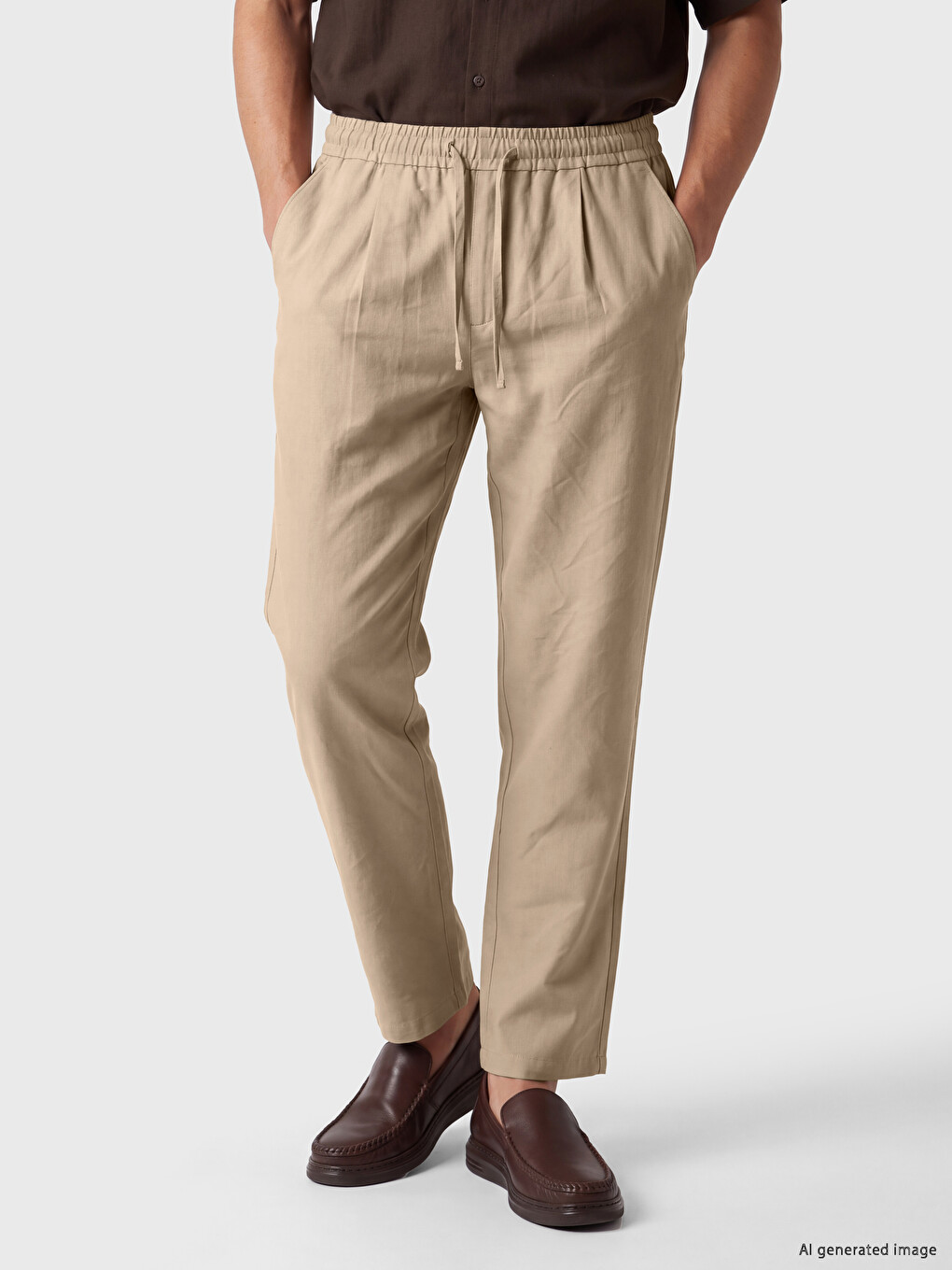 Bej Regular Fit Erkek Pantolon-1