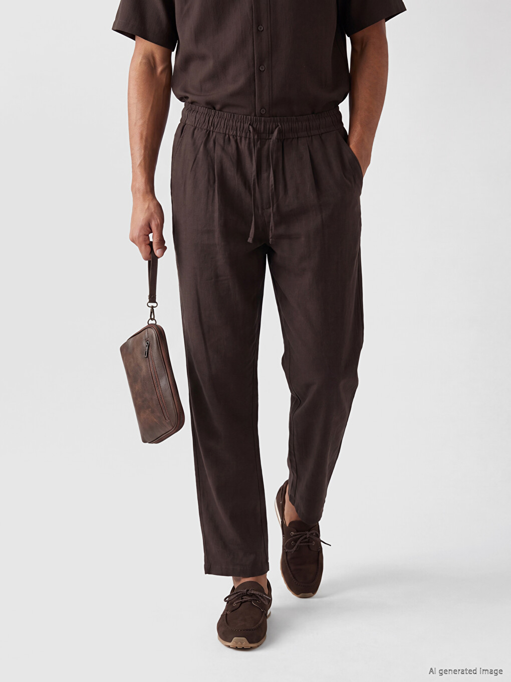 Kahverengi Regular Fit Erkek Pantolon