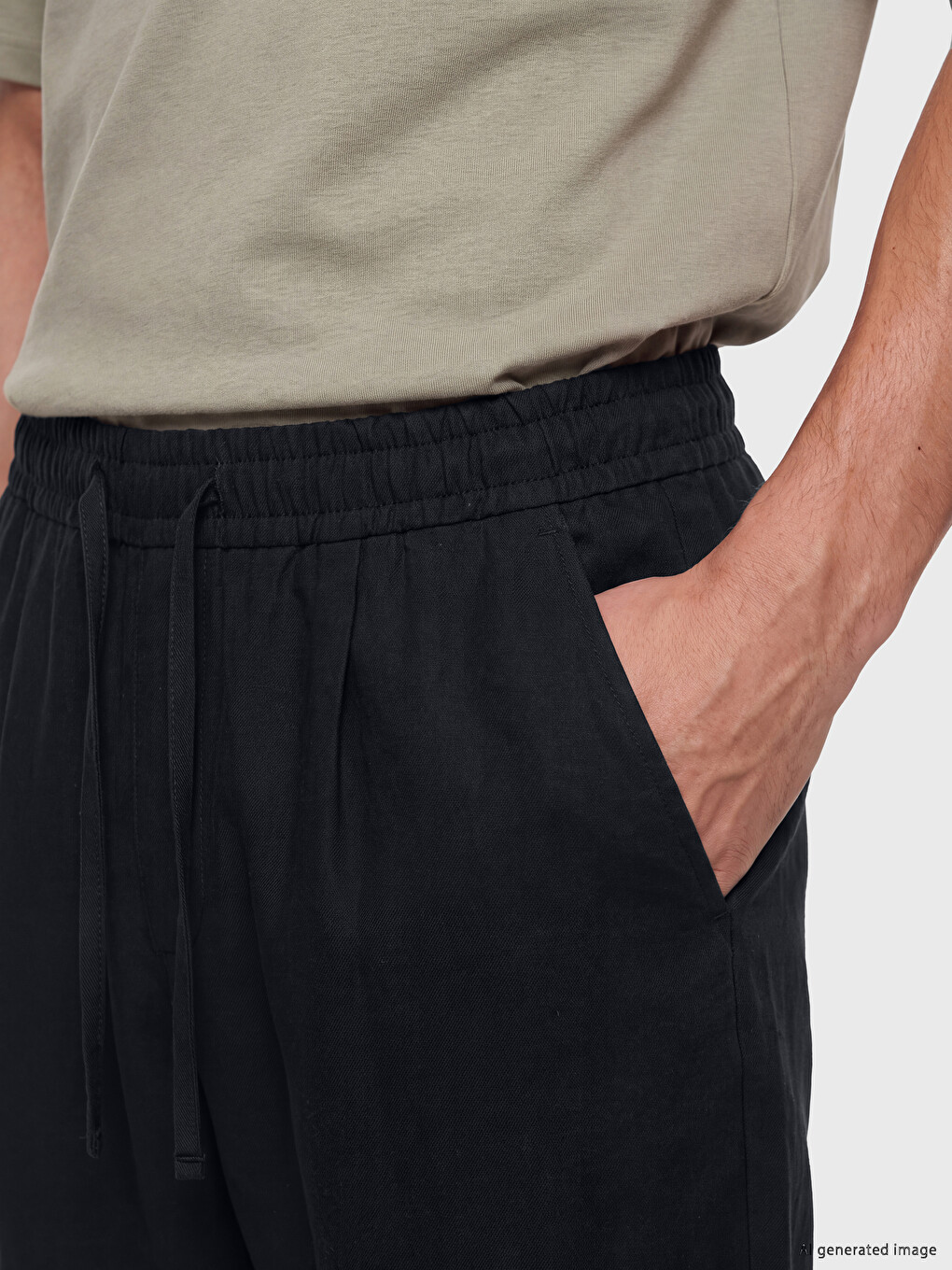 Siyah Regular Fit Erkek Pantolon-2