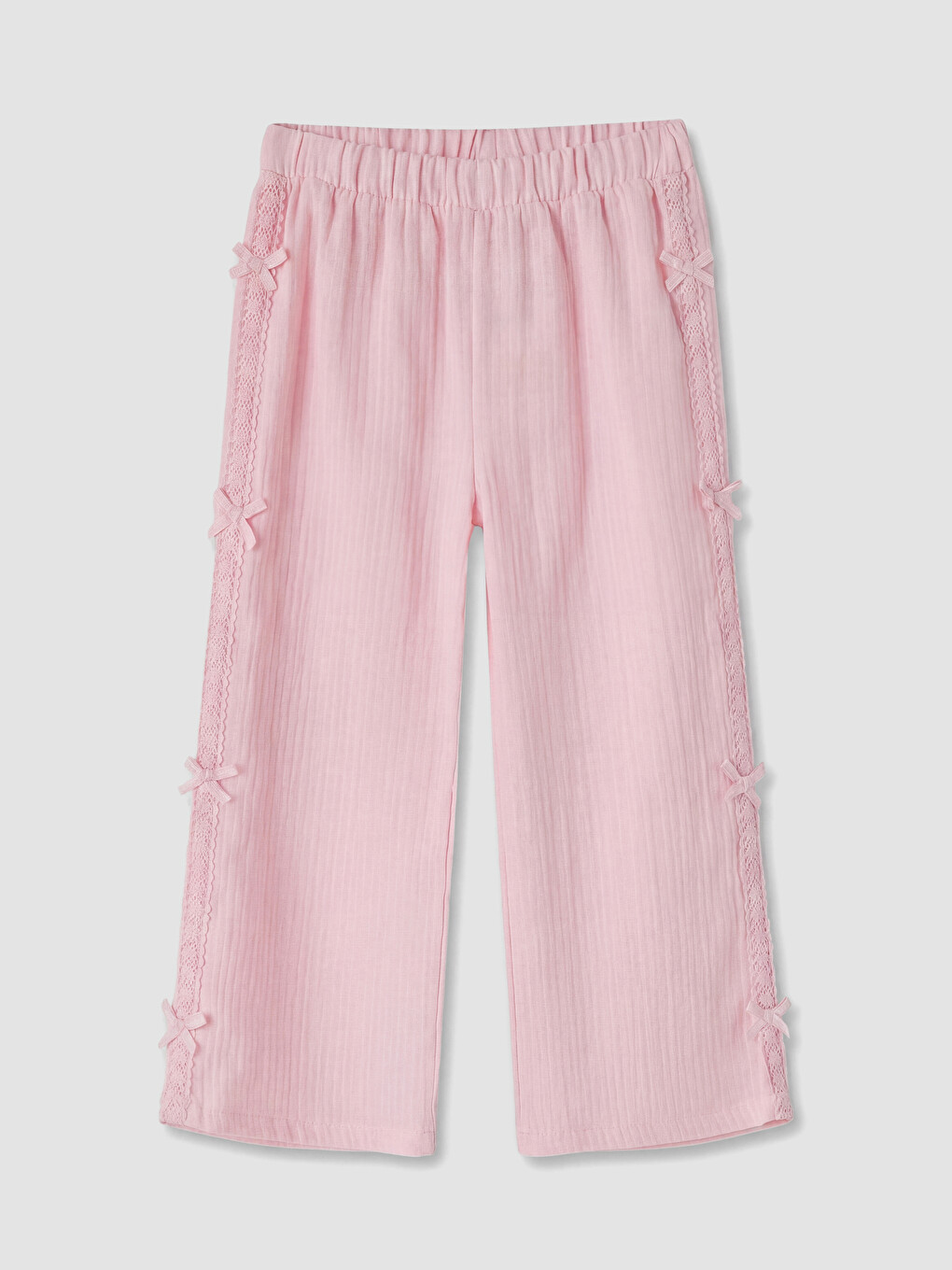Pembe Dantel Detaylı Kız Çocuk Pantolon