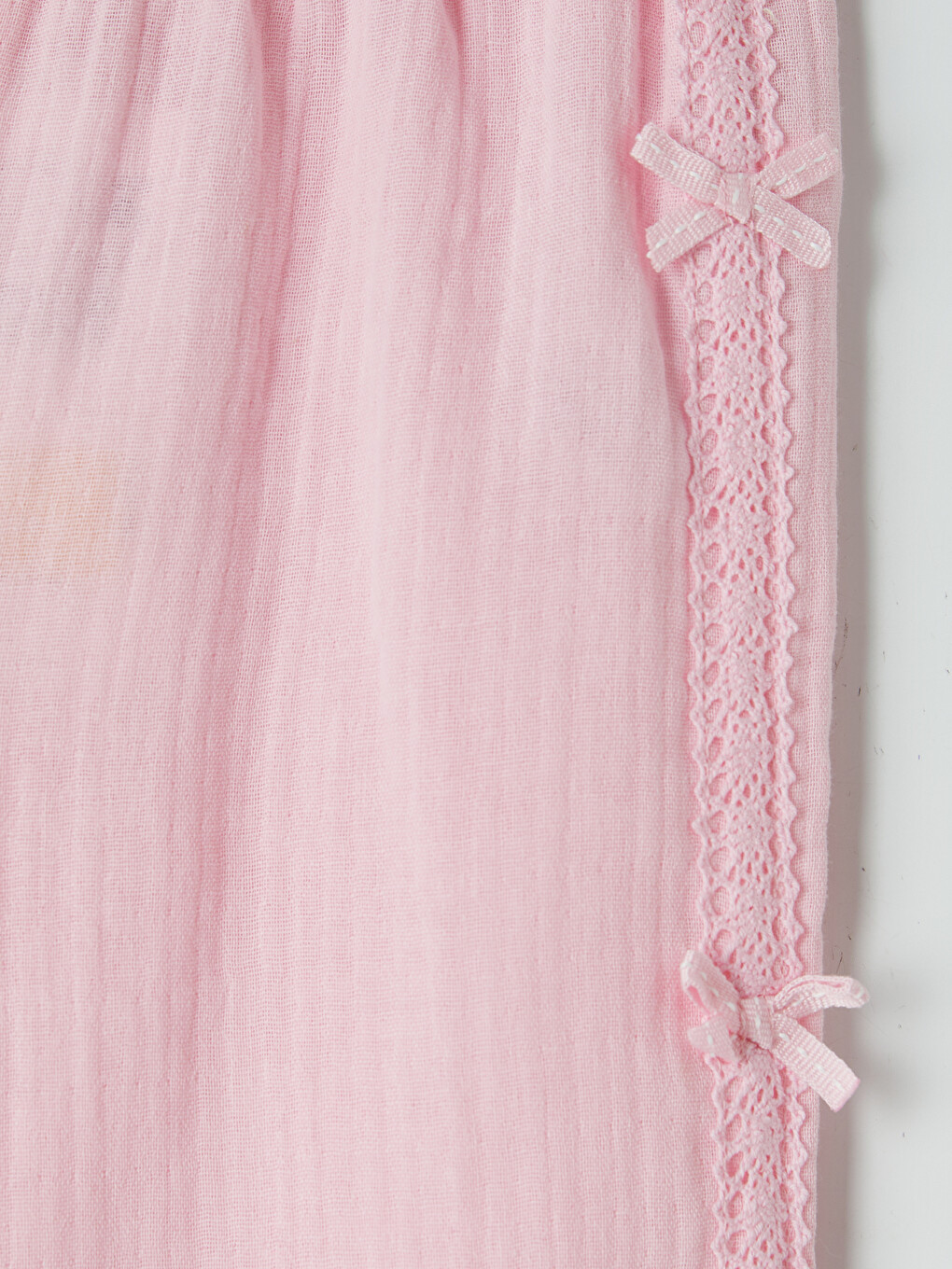 Pembe Dantel Detaylı Kız Çocuk Pantolon-1