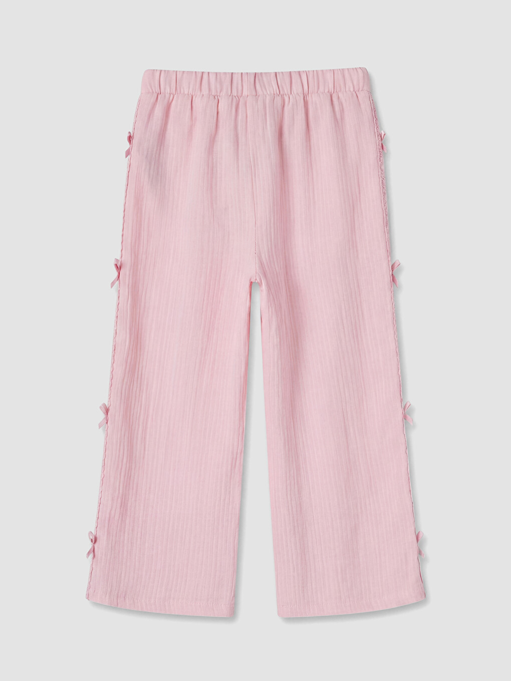 Pembe Dantel Detaylı Kız Çocuk Pantolon-3