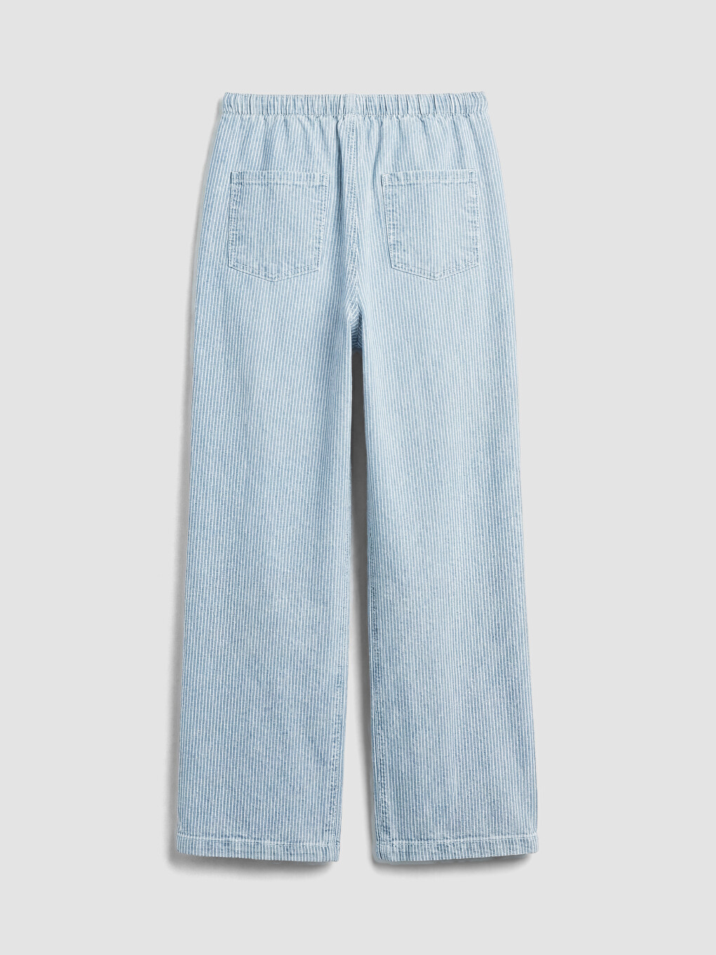 İndigo Geniş Paça Çizgili Kız Çocuk Jean Pantolon-2